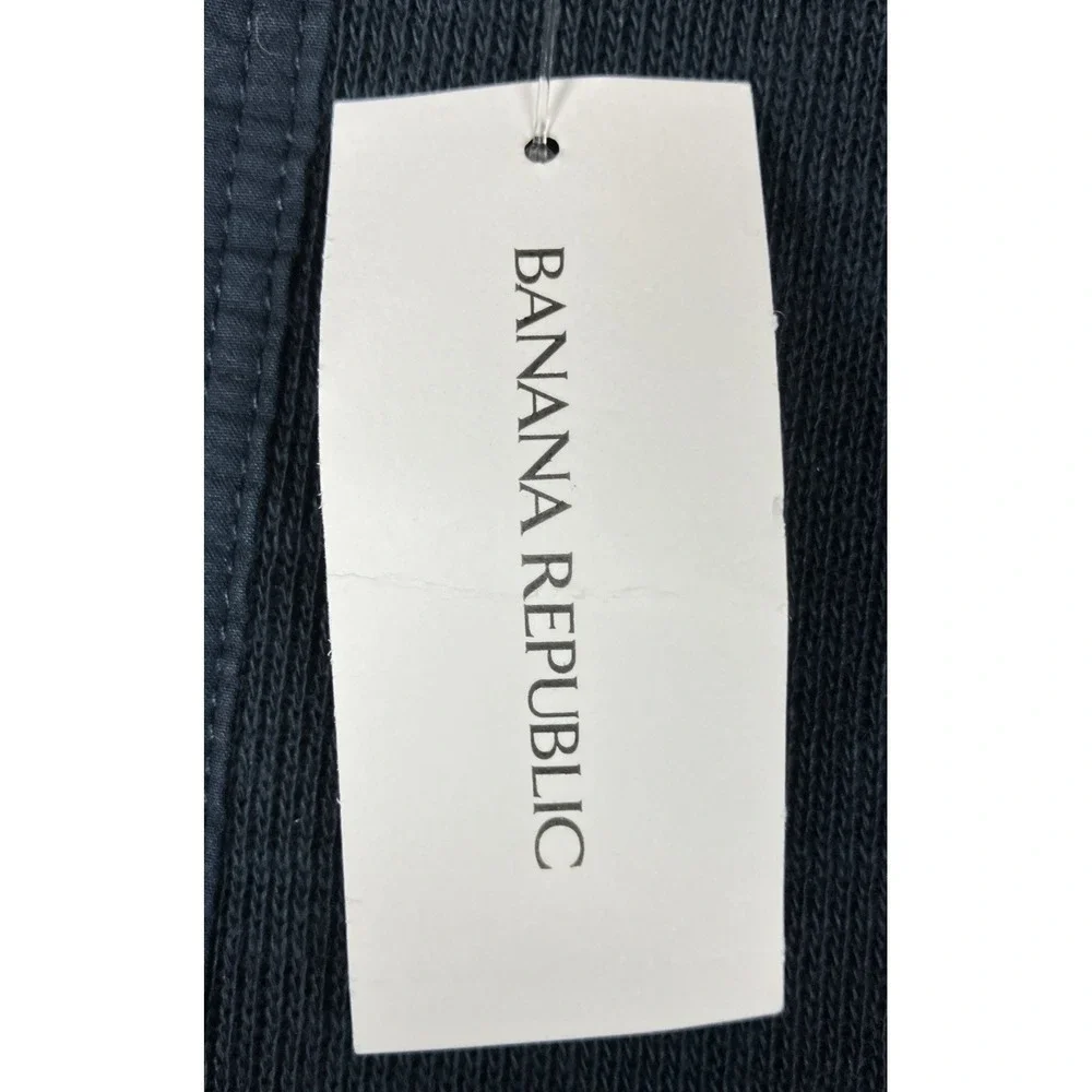Banana Republic Men's Slub Double Knit Henley Shirt Navy Blue Size XL NEW
